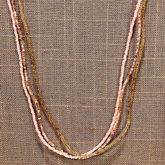 Target Jewelry - S27-BUNDLE ONLY-Caramel & Pink Multi Strand Beaded Necklace